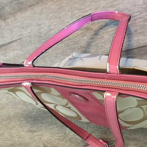 Coach Pink and Tan Women's Bag - Picture 9 of 14